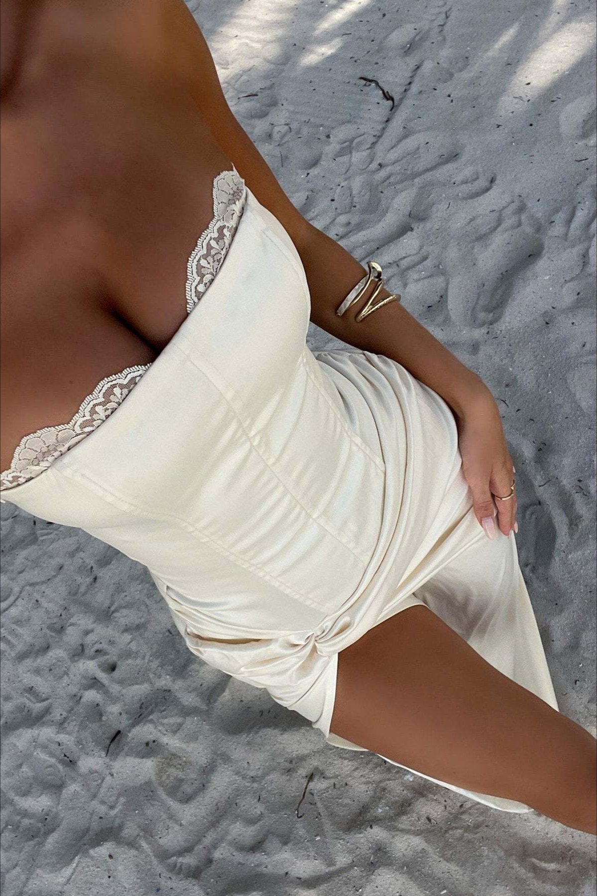 Satin Slit Maxi Dress