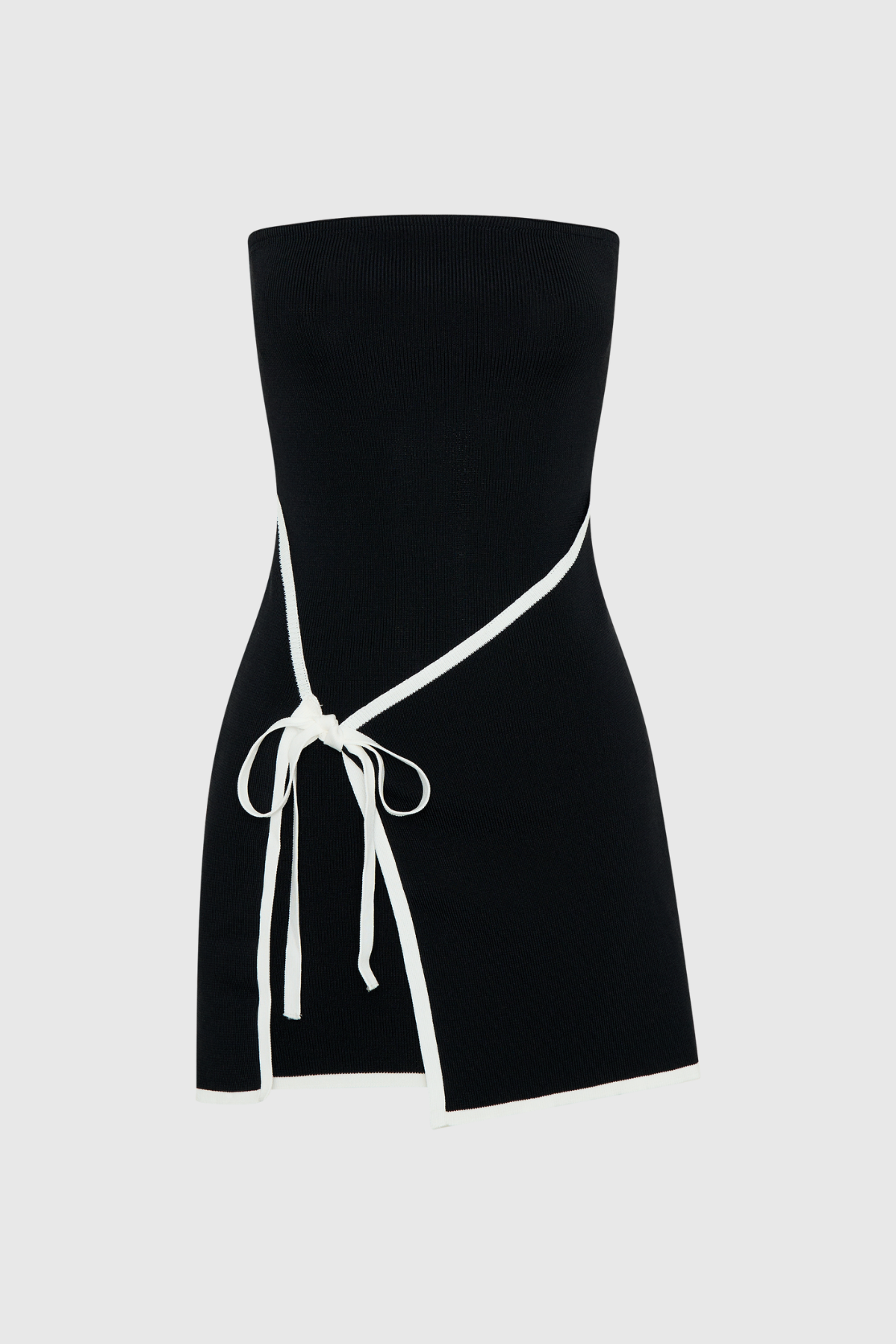 Ainsley Lace Knit Mini Dress In Black