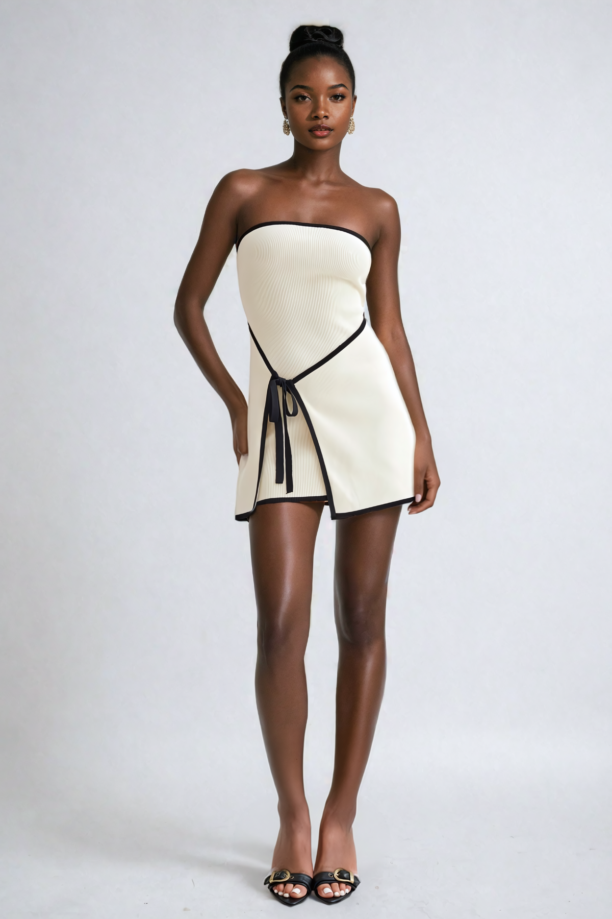 Anise Knit Mini Dress In White