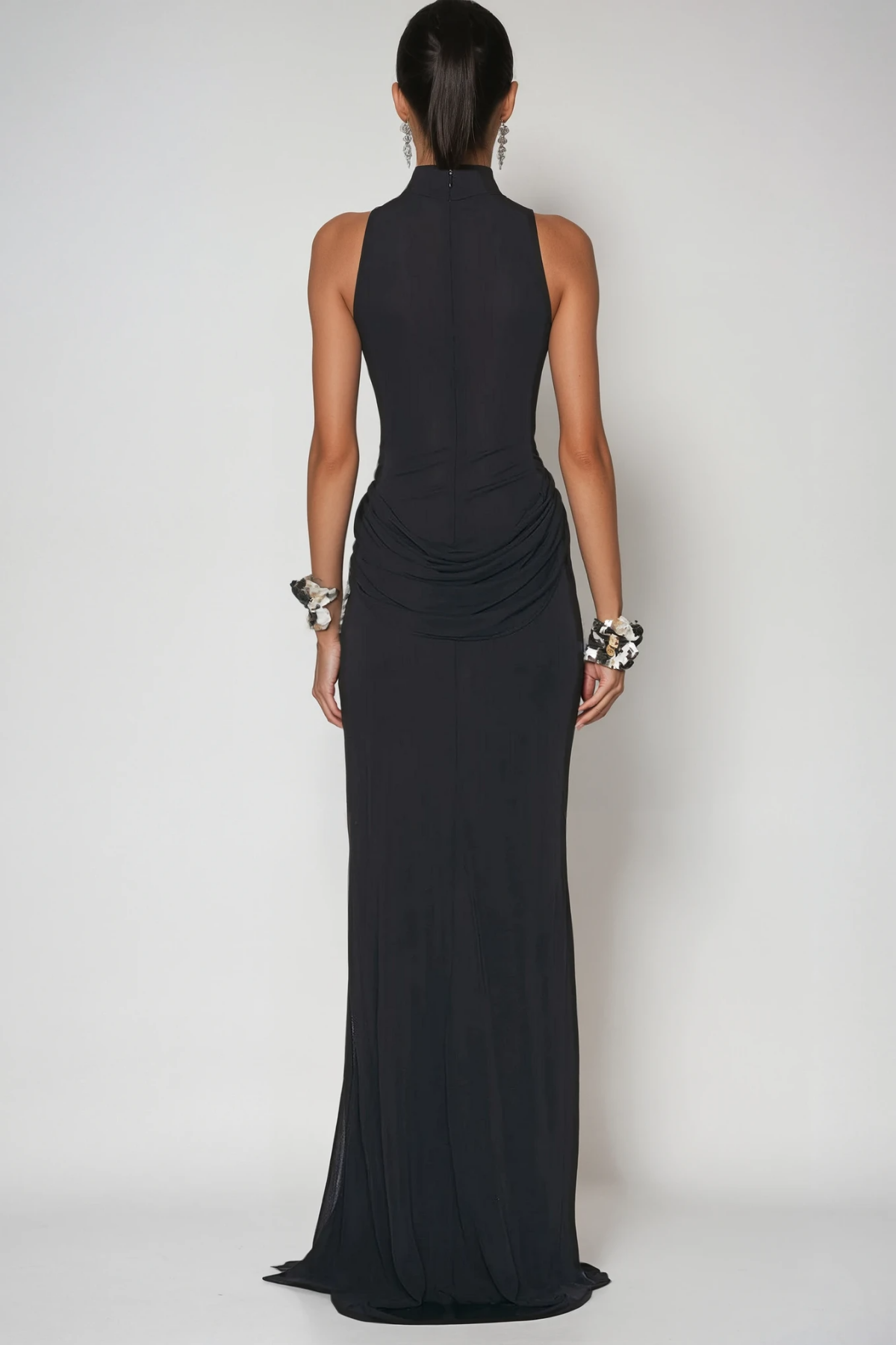 Cana Split Maxi Dress In Black