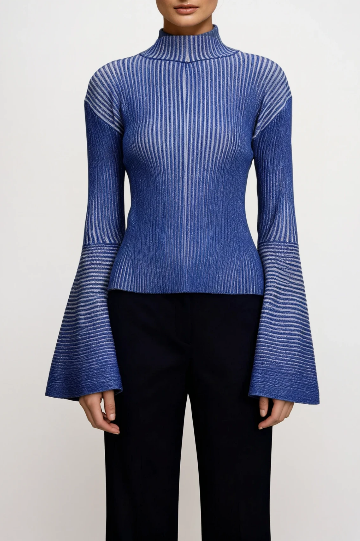 Bell Sleeve Stripe Knit Top