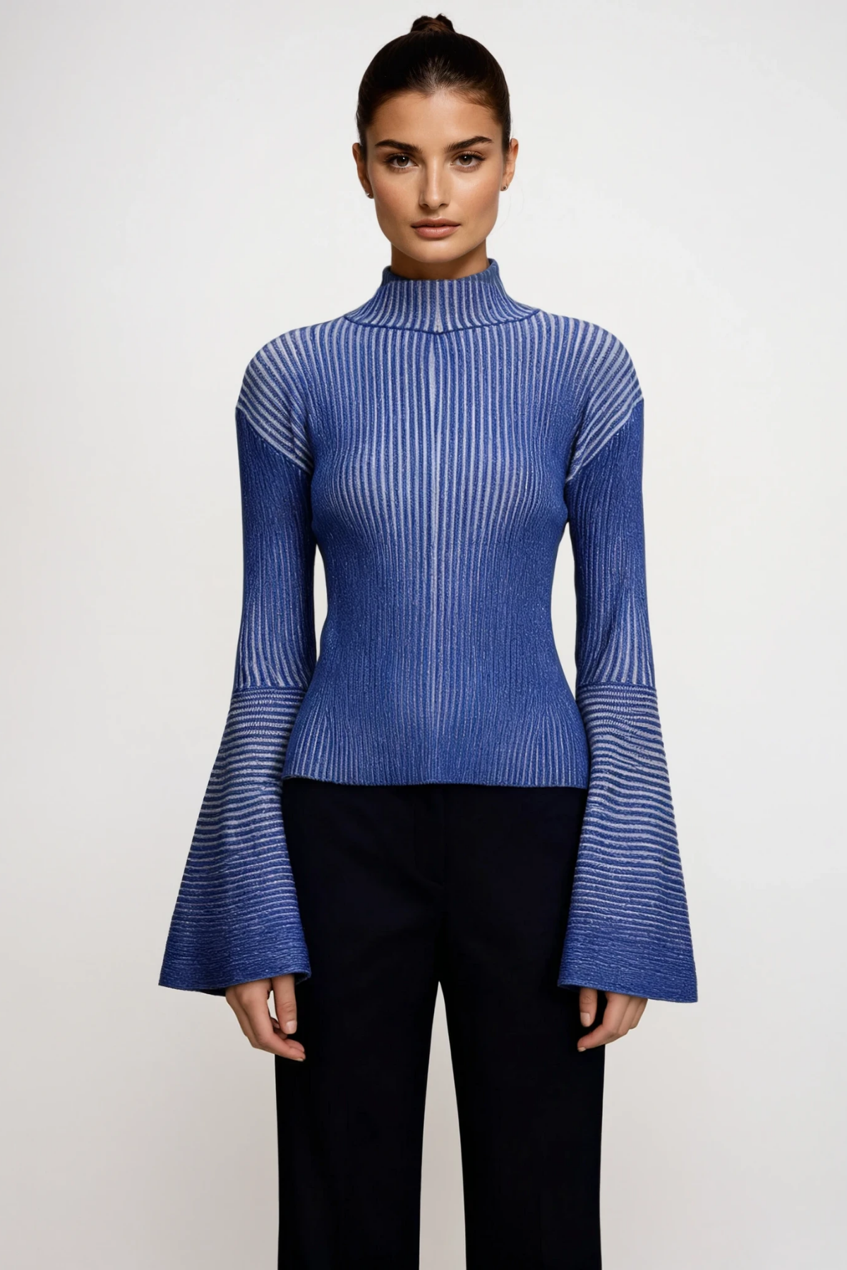 Bell Sleeve Stripe Knit Top