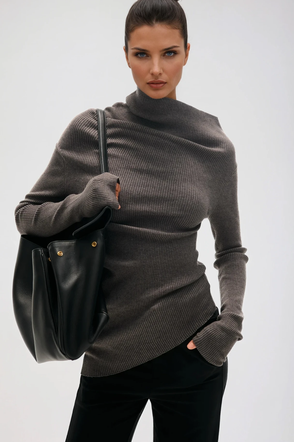 Dawn Knit Top In Grey