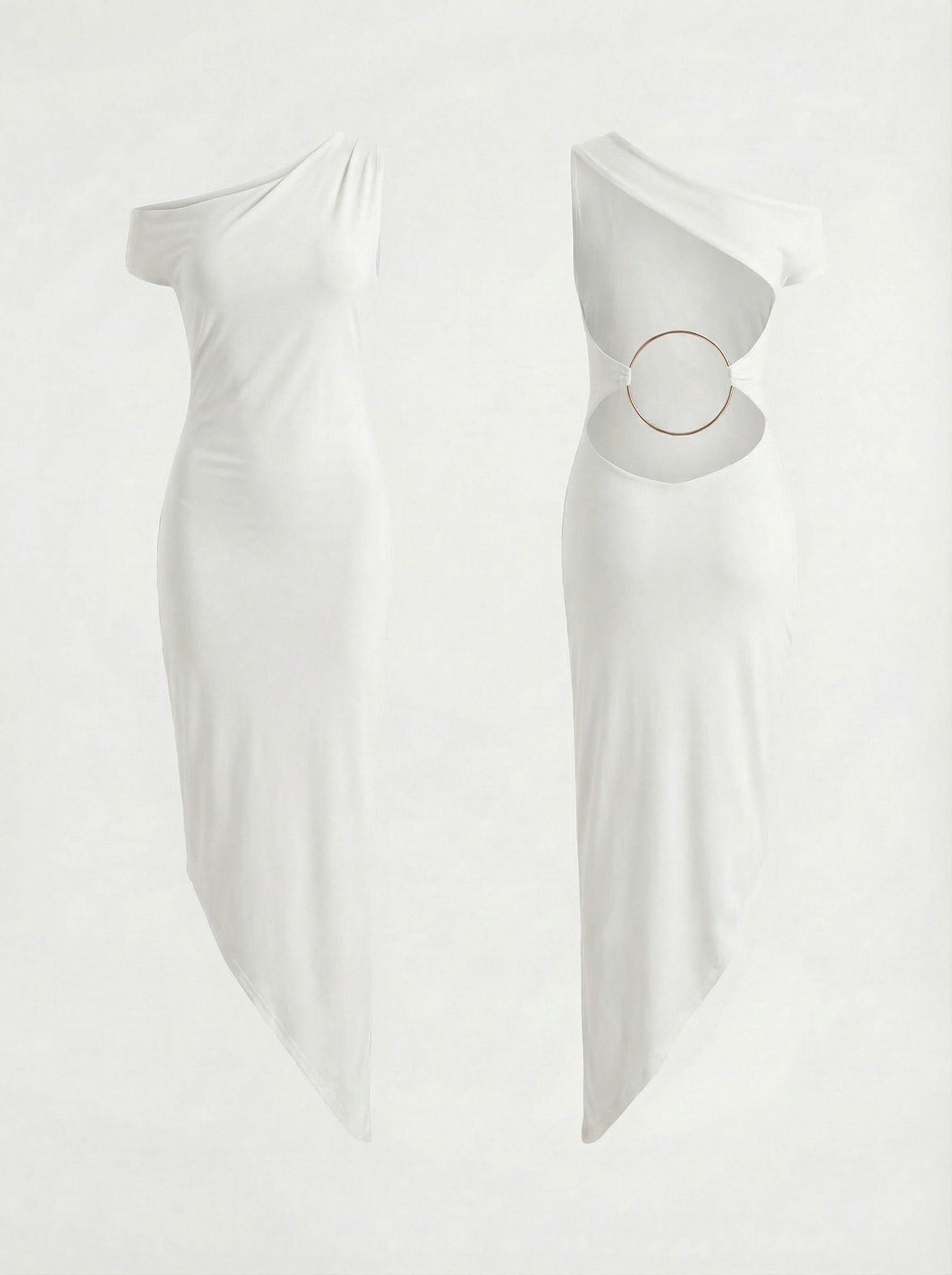 Vicky Dress With Gold Detail in White