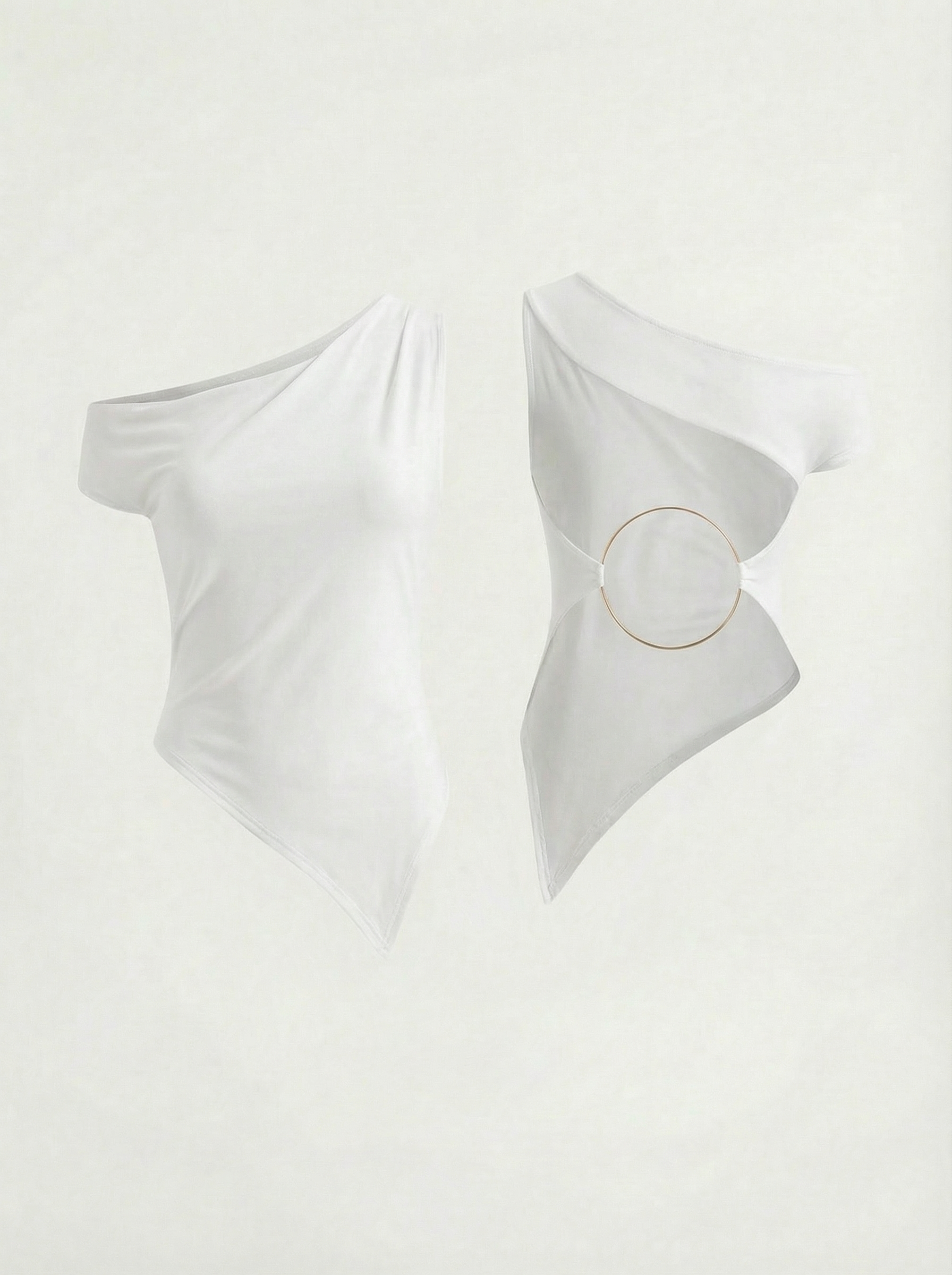 Natz Top With Gold Detail in White