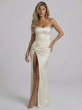 Satin Slit Maxi Dress