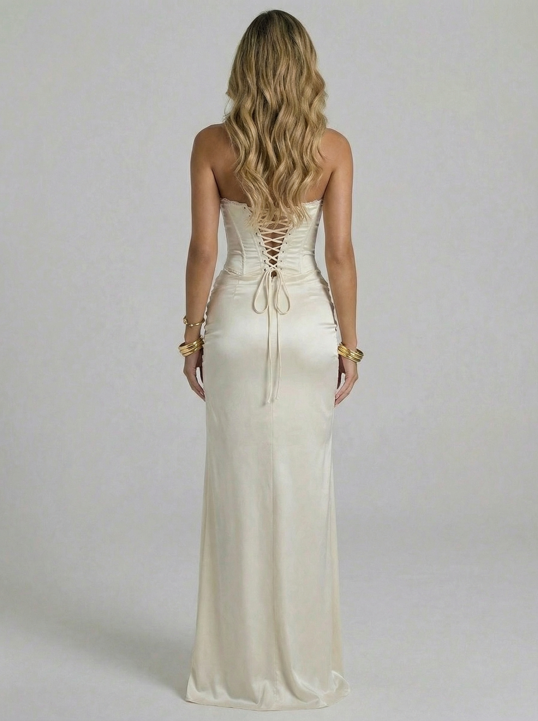 Satin Slit Maxi Dress