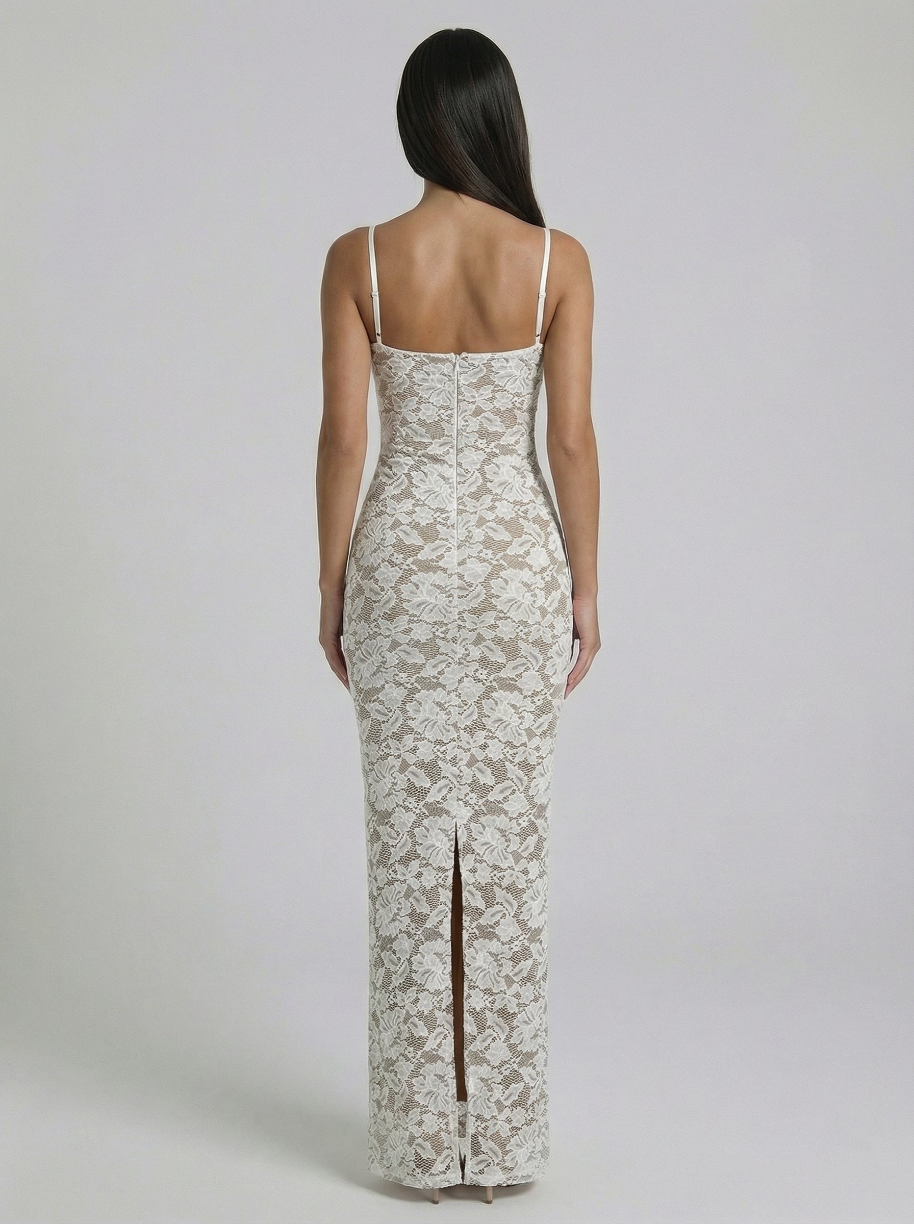 Lucy Lace Slit Maxi Dress