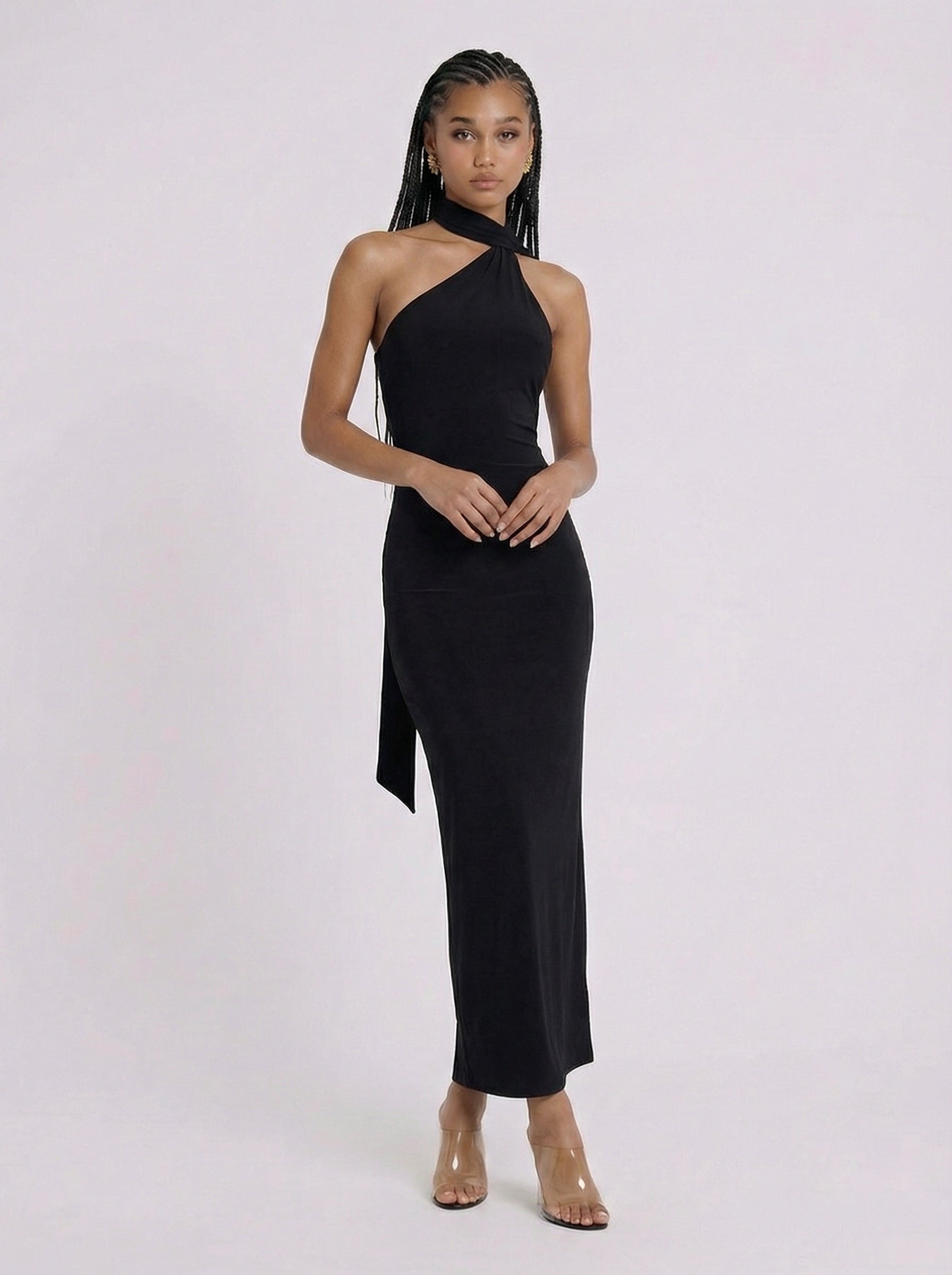 Cissy Backless Scarf Maxi Dress