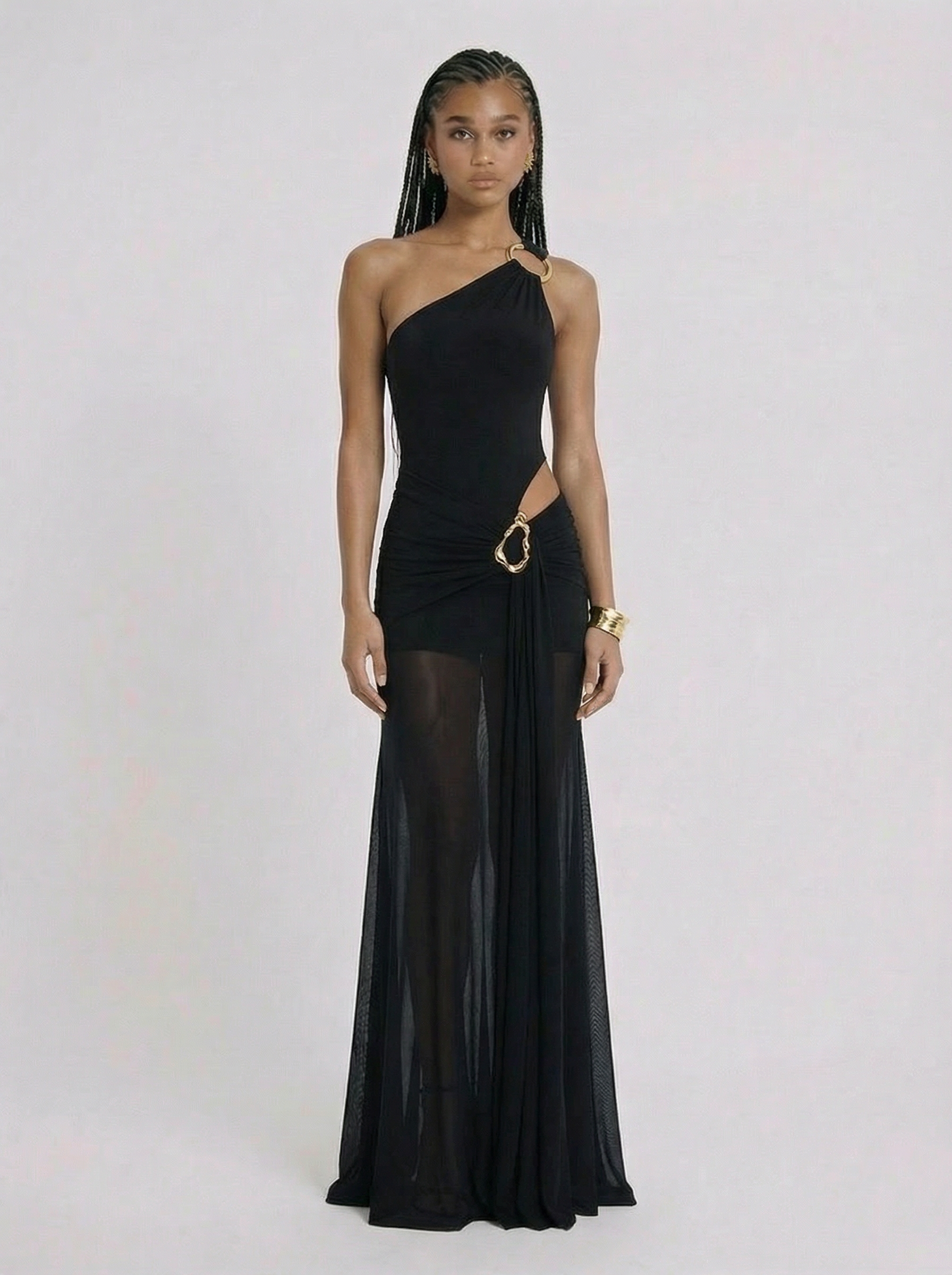 Lilly One Shoulder Cutout Maxi Dress