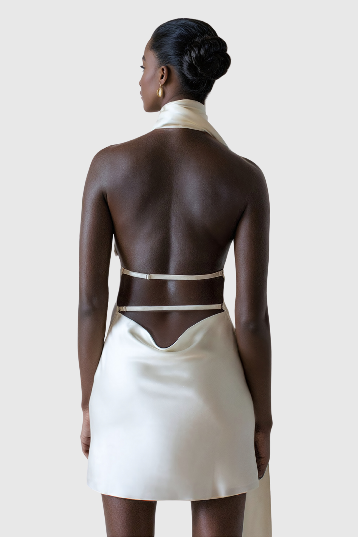 Regan Satin Halter Neck Mini Dress