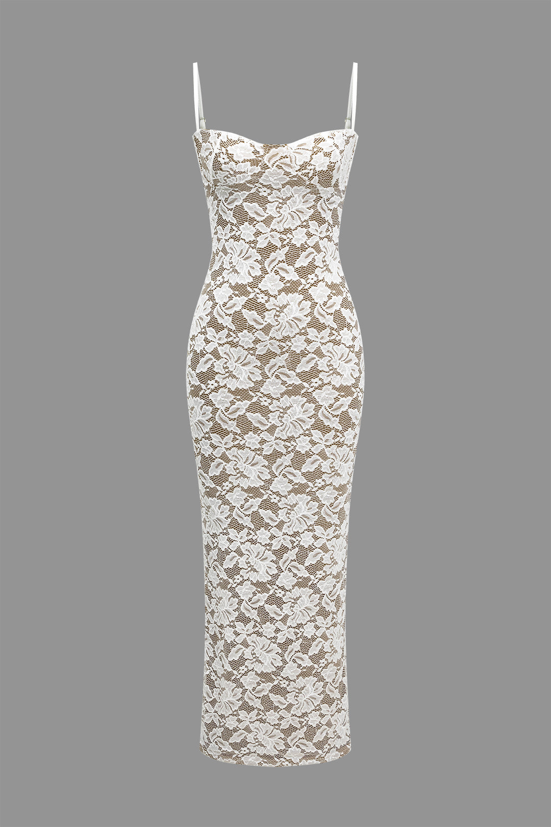 Lucy Lace Slit Slip Maxi Dress